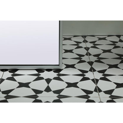 Metal Frame Arch Full Length Mirror 28x74 Inch in Silver