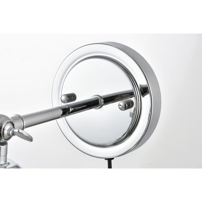 Wesson 1 light Chrome and Clear plug in wall sconce