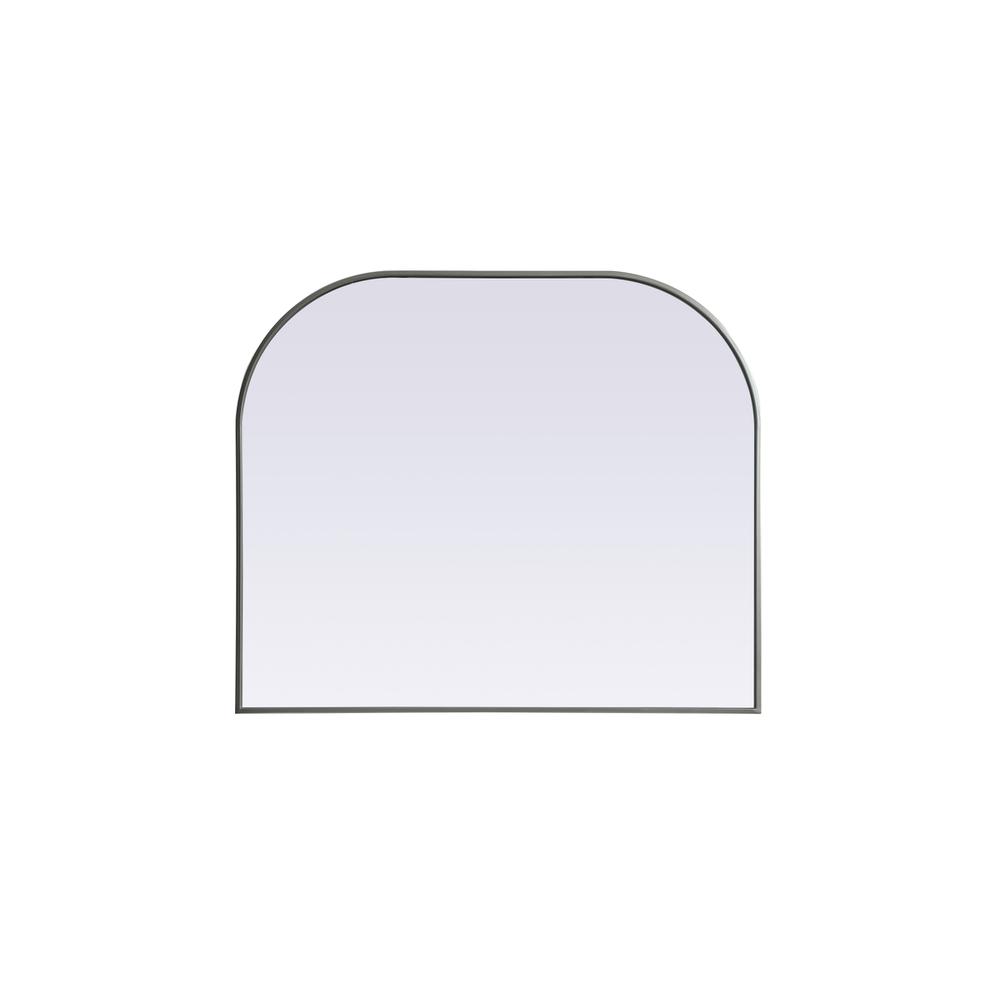 Metal Frame Arch Mirror 40x34 Inch in Silver