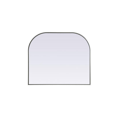 Metal Frame Arch Mirror 40x34 Inch in Silver