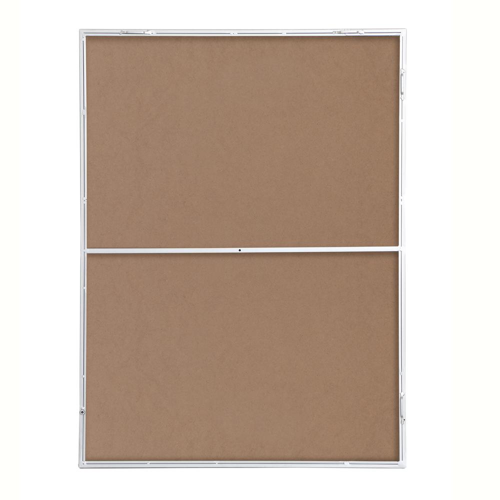Metal frame rectangle mirror 30 inch in silver