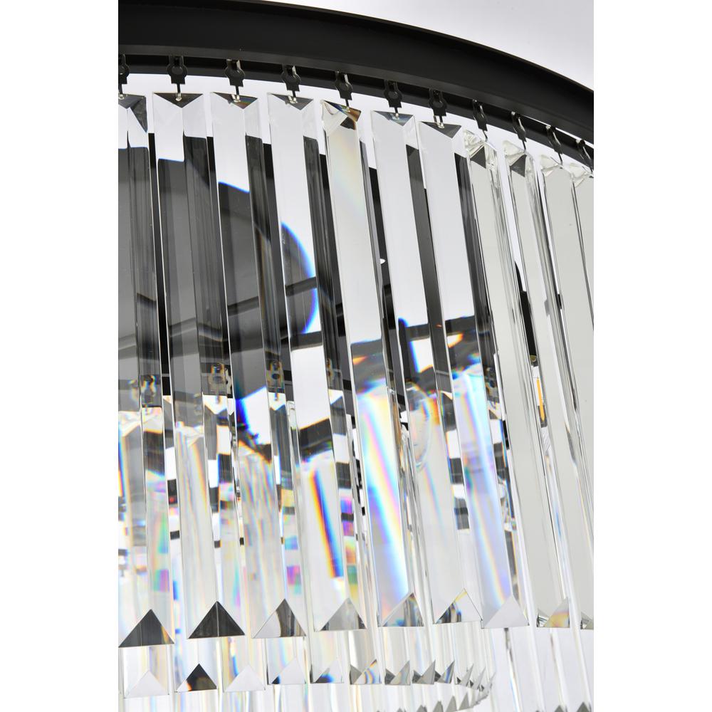 Sydney 10 light Matte Black Flush Mount Clear Royal Cut Crystal