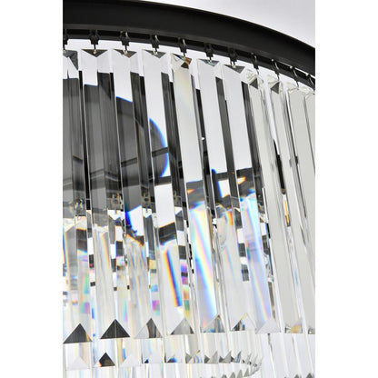 Sydney 10 light Matte Black Flush Mount Clear Royal Cut Crystal