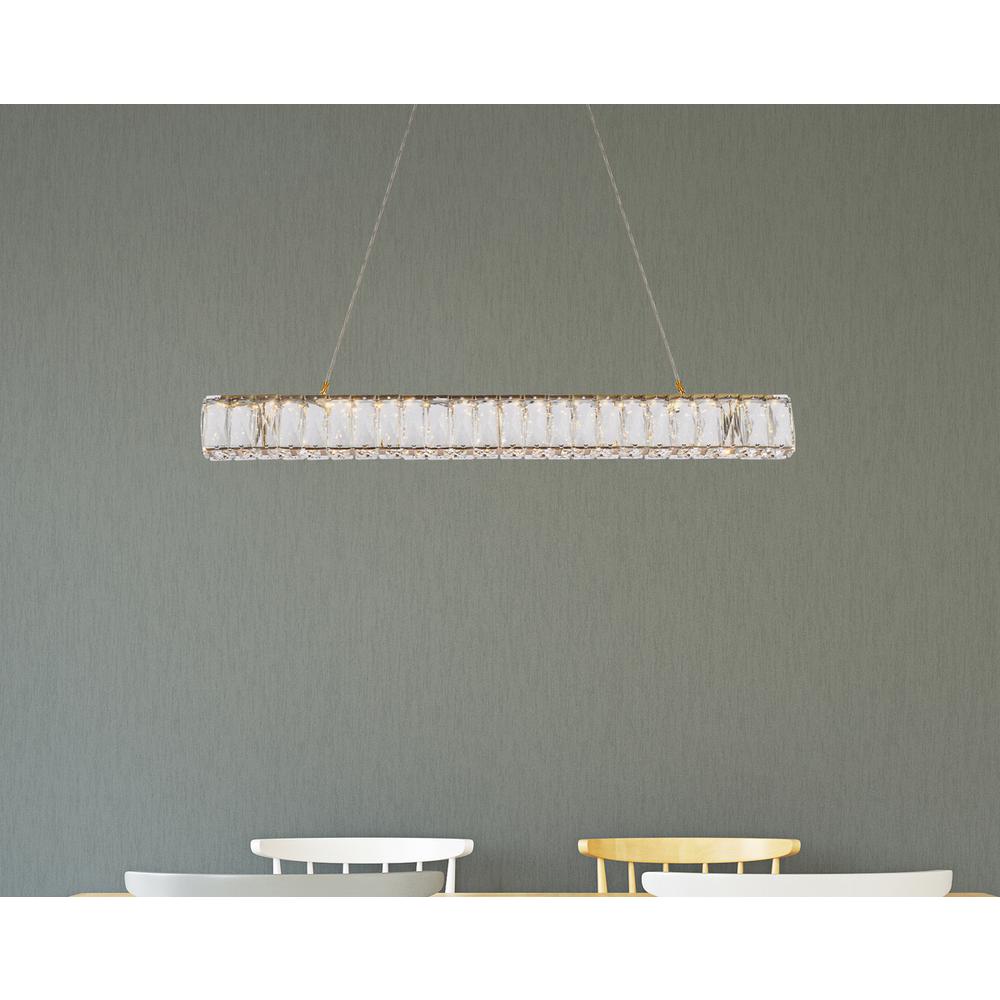 Monroe 31 inch LED linear pendant in gold