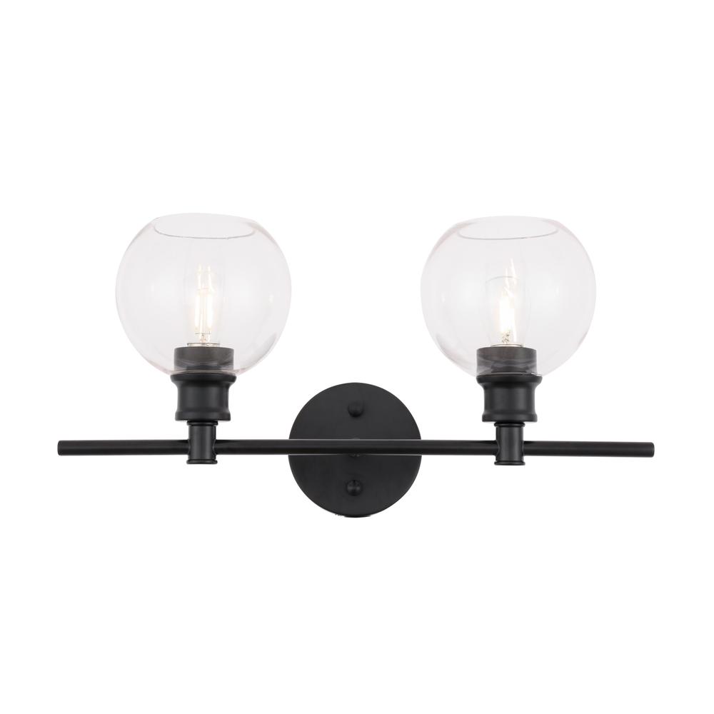 Collier 2 light Black and Clear glass Wall sconce