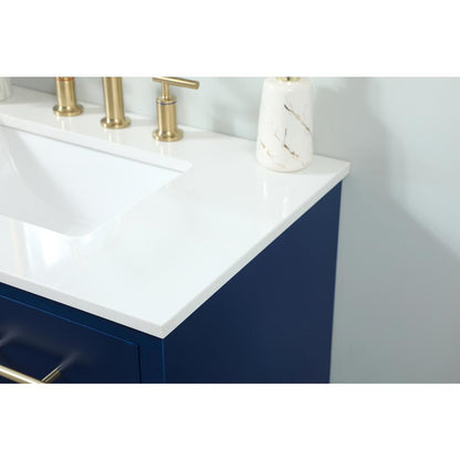 30 inch Single bathroom vanity in blue