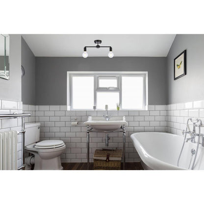 Zane 2 lights black flush mount