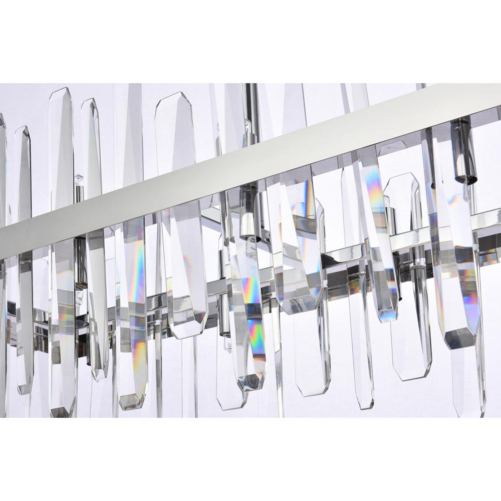 Serena 42 inch crystal rectangle chandelier in chrome