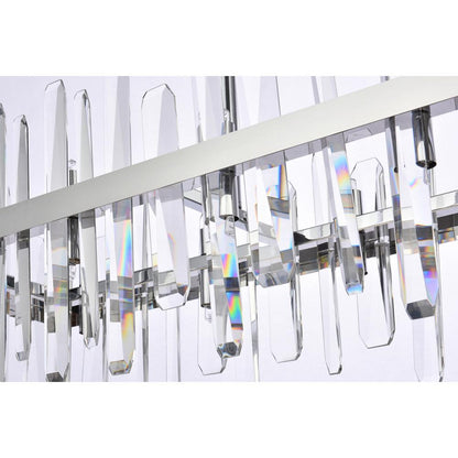 Serena 42 inch crystal rectangle chandelier in chrome