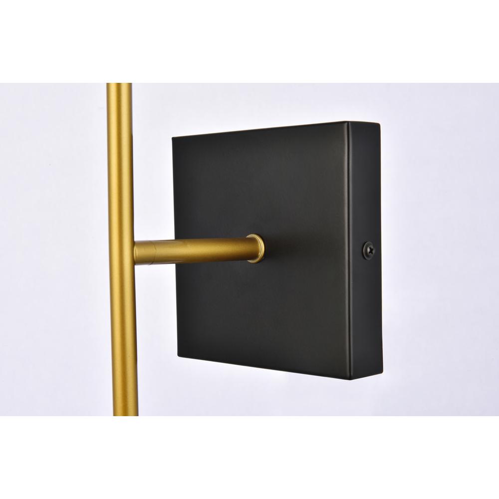 Neri 1 light black and brass and clear glass wall sconce