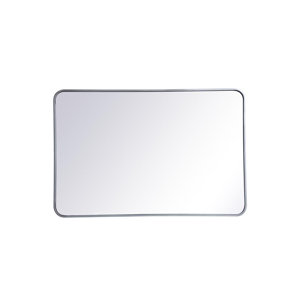 Soft corner metal rectangular mirror 28x42 inch in Silver