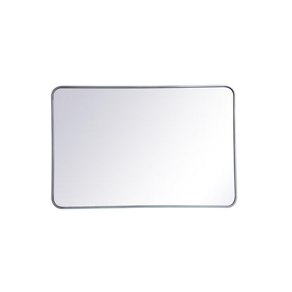 Soft corner metal rectangular mirror 28x42 inch in Silver