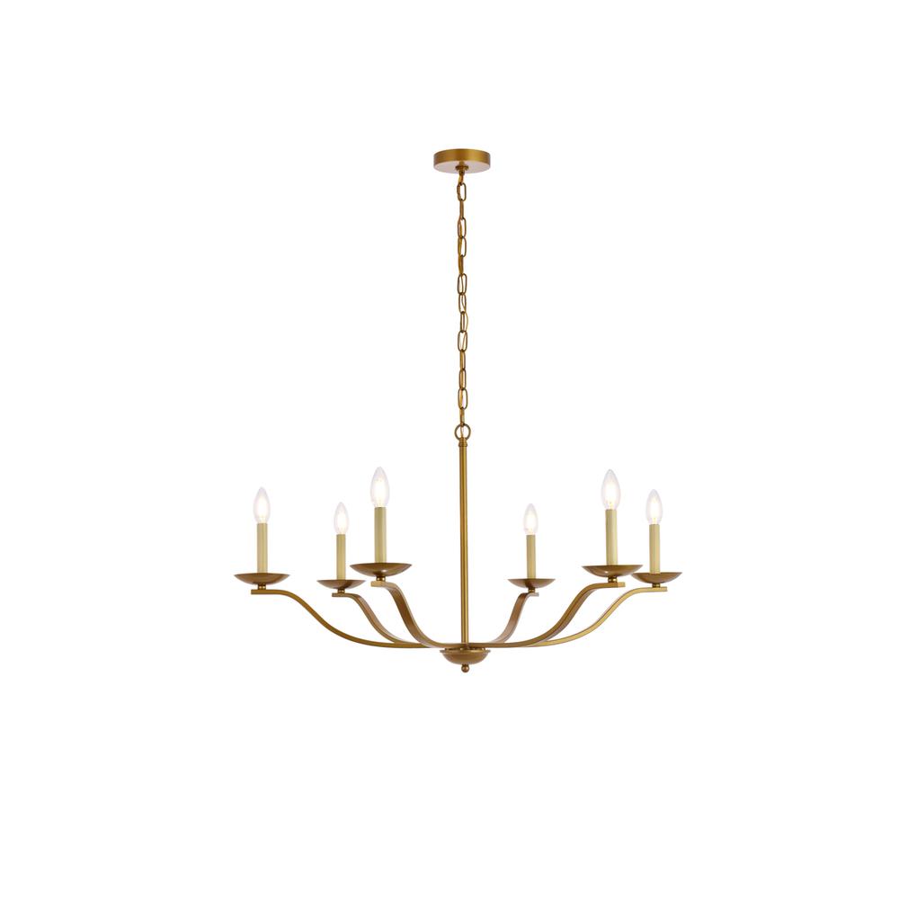 Trey 36 inch pendant in brass