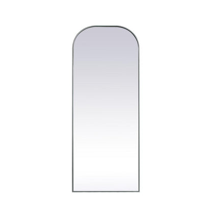 Metal Frame Arch Full Length Mirror 28x74 Inch in Silver