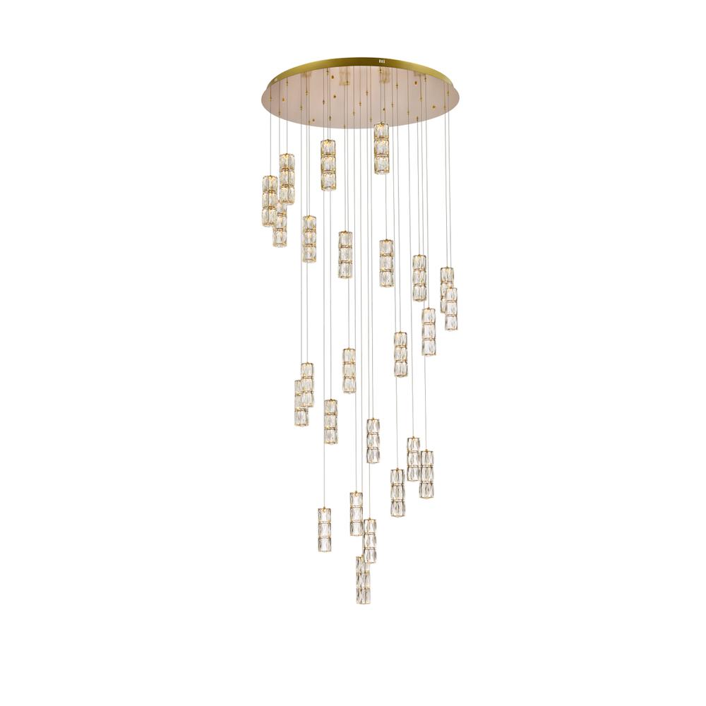 Polaris 42 inch LED chandelier in gold