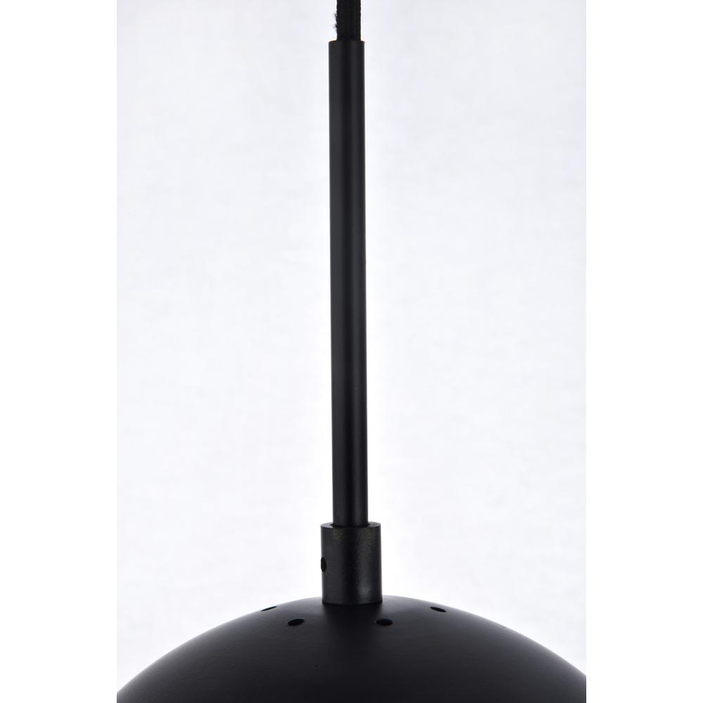 Eclipse 1 Light Black Pendant With Frosted White Glass