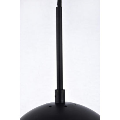 Eclipse 1 Light Black Pendant With Frosted White Glass