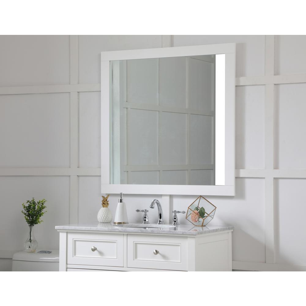 Aqua square vanity mirror 36 inch in White