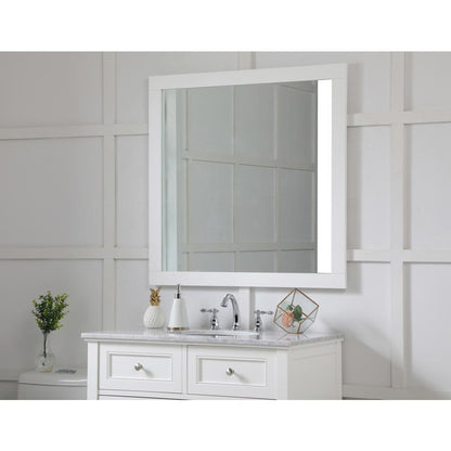 Aqua square vanity mirror 36 inch in White