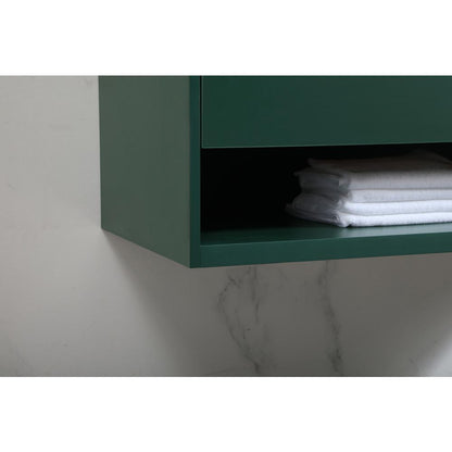 40 inch Single bathroom vanity in green with backsplash