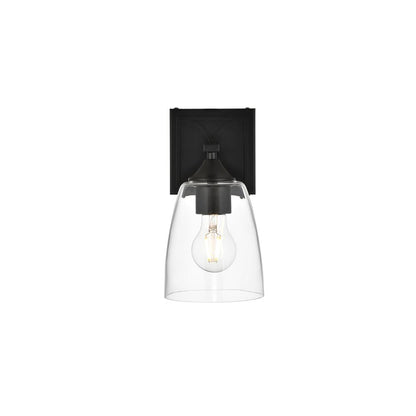 Harris 1 light Black and Clear Bath Sconce