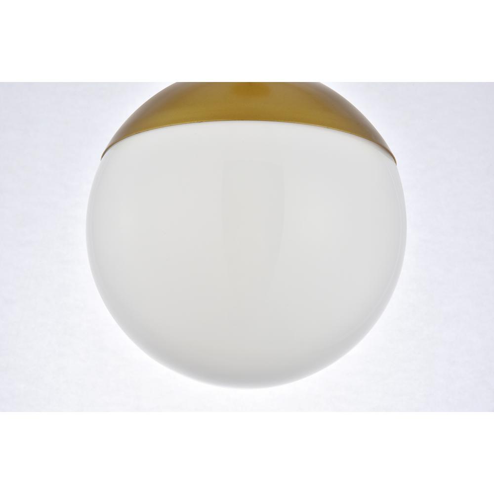 Eclipse 1 Light Brass Pendant With Frosted White Glass