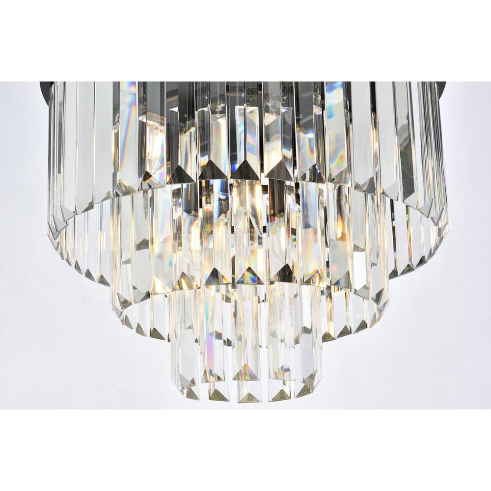 Sydney 9 light Matte Black Flush Mount Clear Royal Cut Crystal