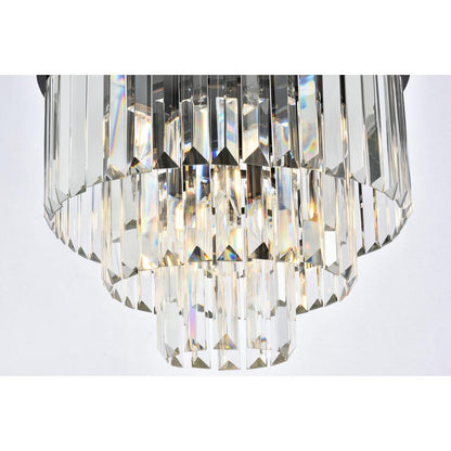 Sydney 9 light Matte Black Flush Mount Clear Royal Cut Crystal