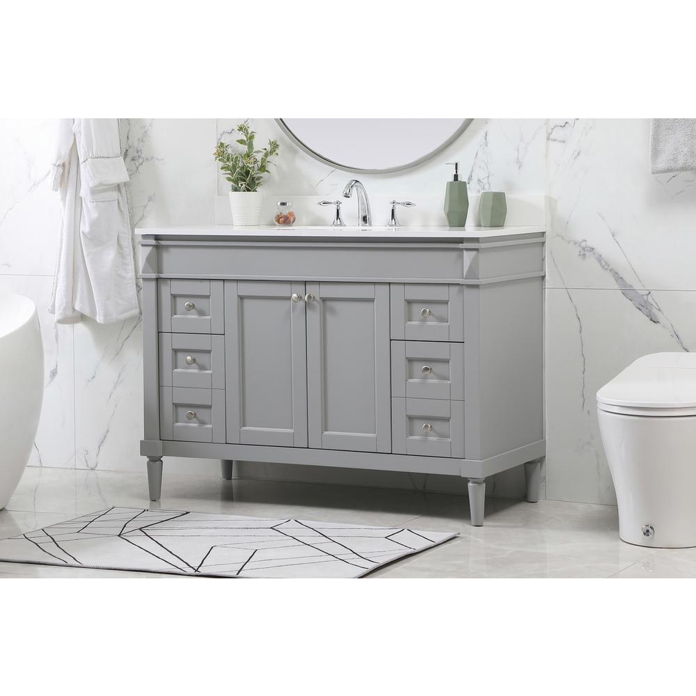 48 inch Single bathroom vanity in grey with backsplash