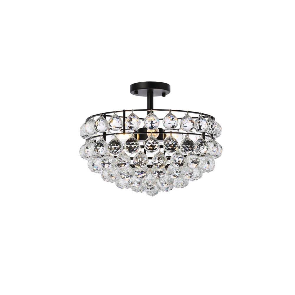 Savannah 16 inch flush mount in black