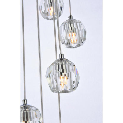 Eren 18 lights chrome pendant