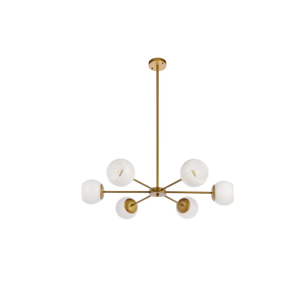 Briggs 36 inch pendant in brass with white shade