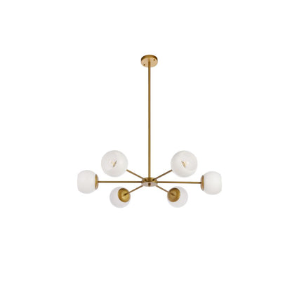 Briggs 36 inch pendant in brass with white shade