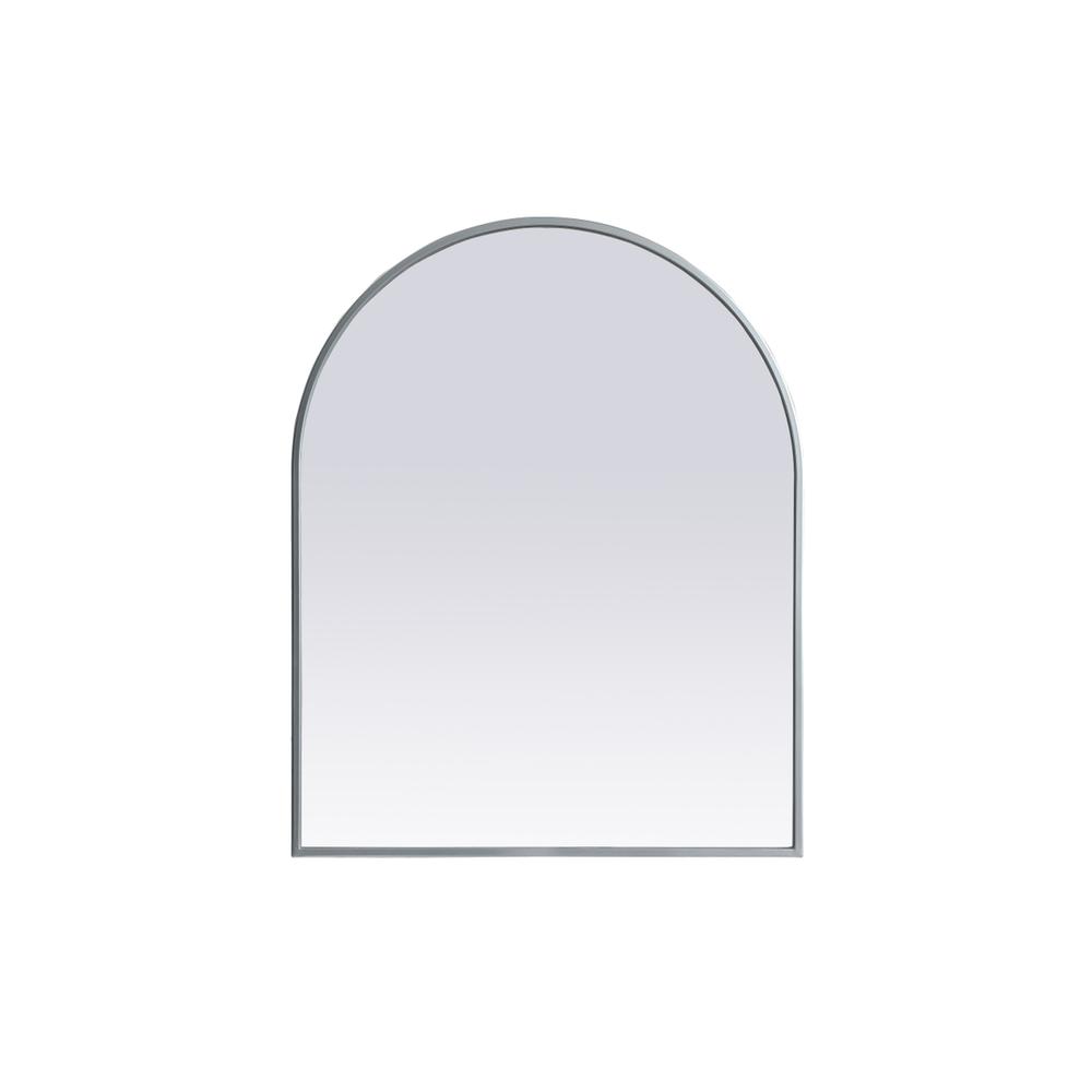 Metal Frame Arch Mirror 24x30 Inch in Silver