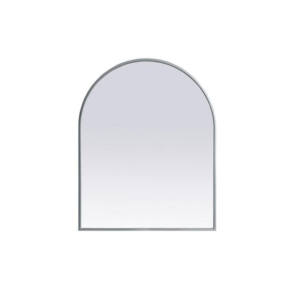 Metal Frame Arch Mirror 24x30 Inch in Silver