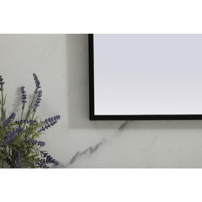 Metal Frame Arch Mirror 36x30 Inch in Black