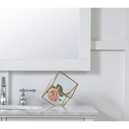 Aqua square vanity mirror 36 inch in White