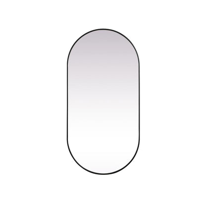 Metal Frame Oval Mirror 36x72 Inch in Black
