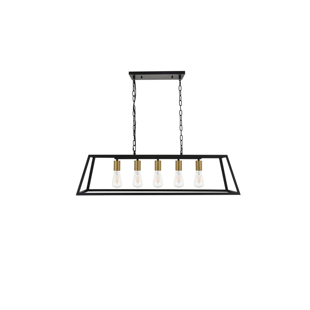 Resolute 5 light brass and black Pendant