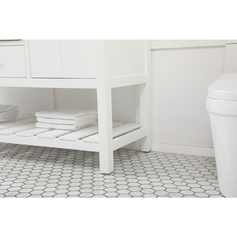 60 inch Single bathroom vanity in white
