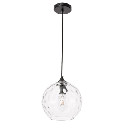 Cashel 1 light Black and Clear glass pendant