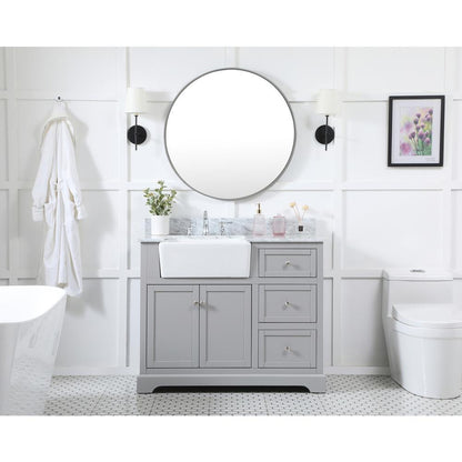 42 inch Single bathroom vanity in grey with backsplash