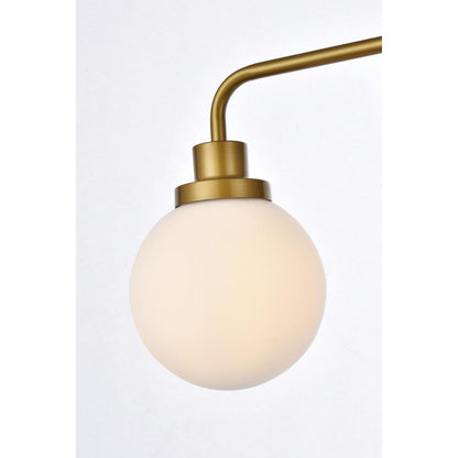 Hanson 4 lights bath sconce in brass with frosted shade