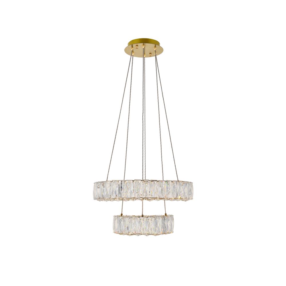Monroe Integrated LED chip light gold Pendant Clear Royal Cut Crystal
