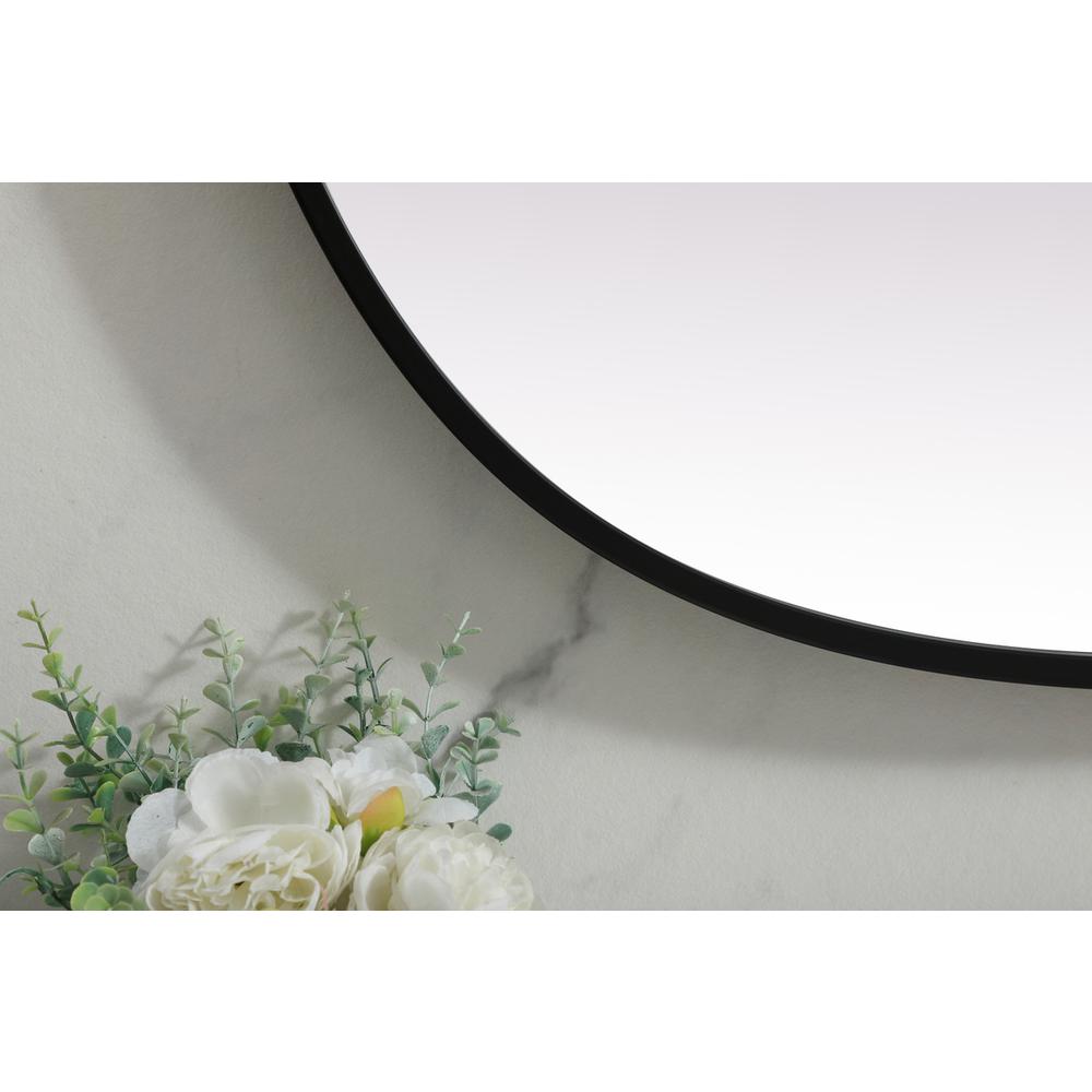 Metal Frame Oval Mirror 27x40 Inch in Black