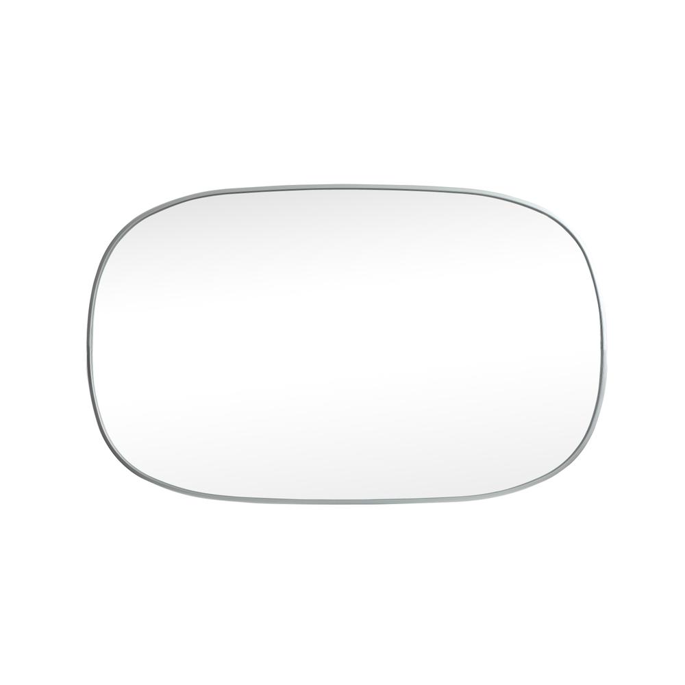 Metal Frame Oval Mirror 30x48 Inch in Silver