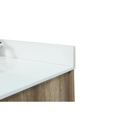 36 inch Single bathroom vanity in natural oak with backsplash
