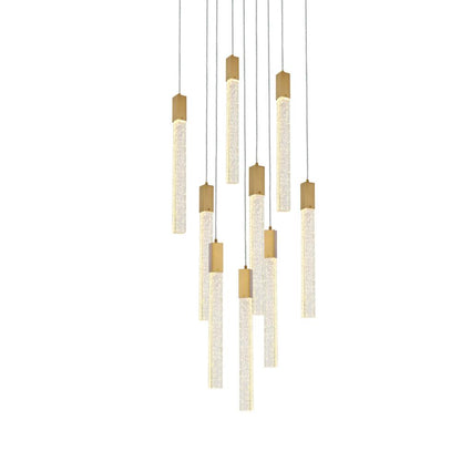Weston 9 lights pendant in satin gold