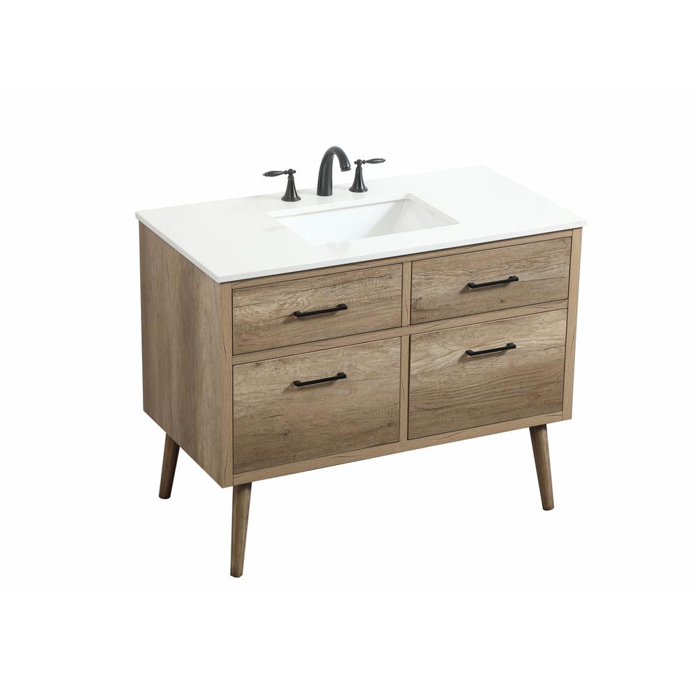 42 inch Single bathroom vanity in natural oak