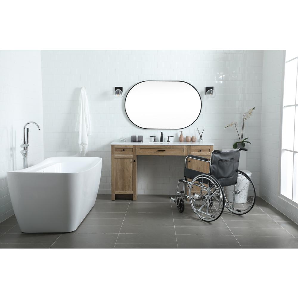 60 Inch ADA Compliant Bathroom Vanity In Natural Oak